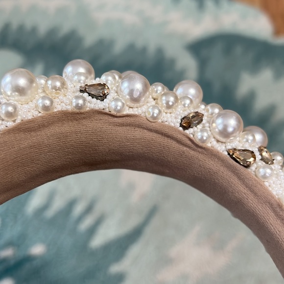 Deepa Gurnani Lux Faux Pearl Embellished Padded Headband - Picture 10 of 14